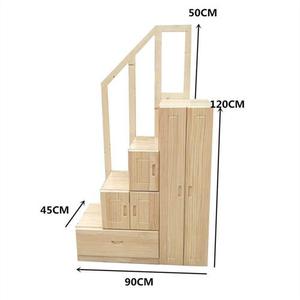 梯子实木台阶儿童踏步柜书架储物阳台床边柜移动梯凳子母床梯柜