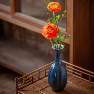 新中式陶瓷c床头玄关台面花瓶摆件客厅小号电视柜博古架桌面花器