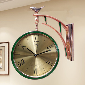 现代简约客厅双面挂钟p家用时尚北欧风两面钟表艺术时钟挂墙创意
