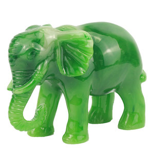 树脂仿玉工艺品大象摆件一对招财风水象客厅家居装饰品旺财吸水象