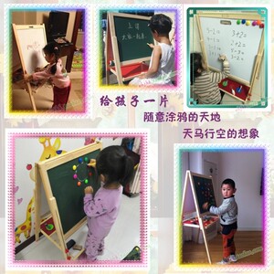 大号儿童黑板支架式家用双面w磁性画板小学生写字板幼儿小孩小黑