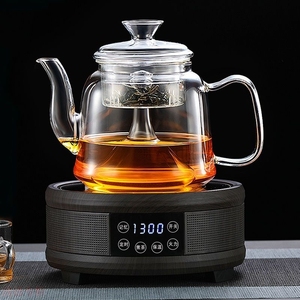 悦龙门电陶炉煮茶壶白茶耐高温玻璃E蒸茶器全自动家用烧水茶具套