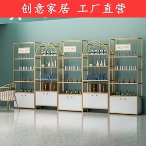 现货速发北欧化妆品柜子展示柜美容院陈列展示架产品货架美甲店金