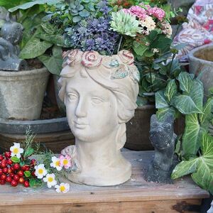 速发Cement Flower Pot Venus Goddess Head Art Decoration