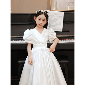花童婚礼小女孩礼服春秋高端女童十岁生日公主裙儿童钢琴演奏礼服