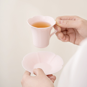 现货速发陶瓷茶杯粉色主人杯意式欧式咖啡小杯子套装单个喝茶杯子