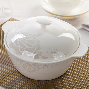 现货速发依众唐山高档骨瓷餐具 碗盘碗碟套装 家用4人中式碗筷陶