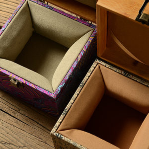 竹锦搭扣盒 时尚纯竹板贴布工y艺紫砂壶易碎文玩包装盒礼品收纳盒