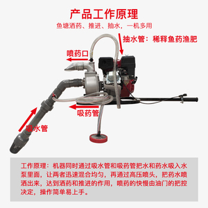 和仕一机四用鱼塘撒药机s推进器水产养殖神器虾蟹塘船用洒药机喷