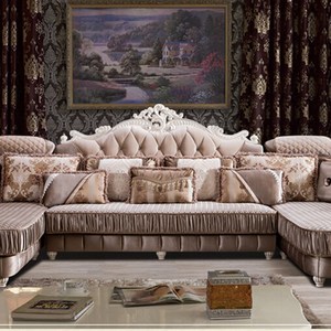 欧式沙发组合新款双妃沙发欧式C客厅U型沙发实木雕花布艺沙发