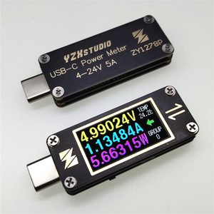 迷你USB-C PD测试仪电压电流纹波形示波Type-C表ZY1278E
