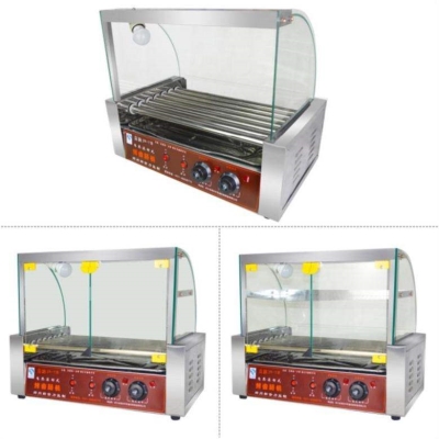 二合一烤香肠机烤肠机家用小型电动电热全自动餐厅滚动式耐高温台