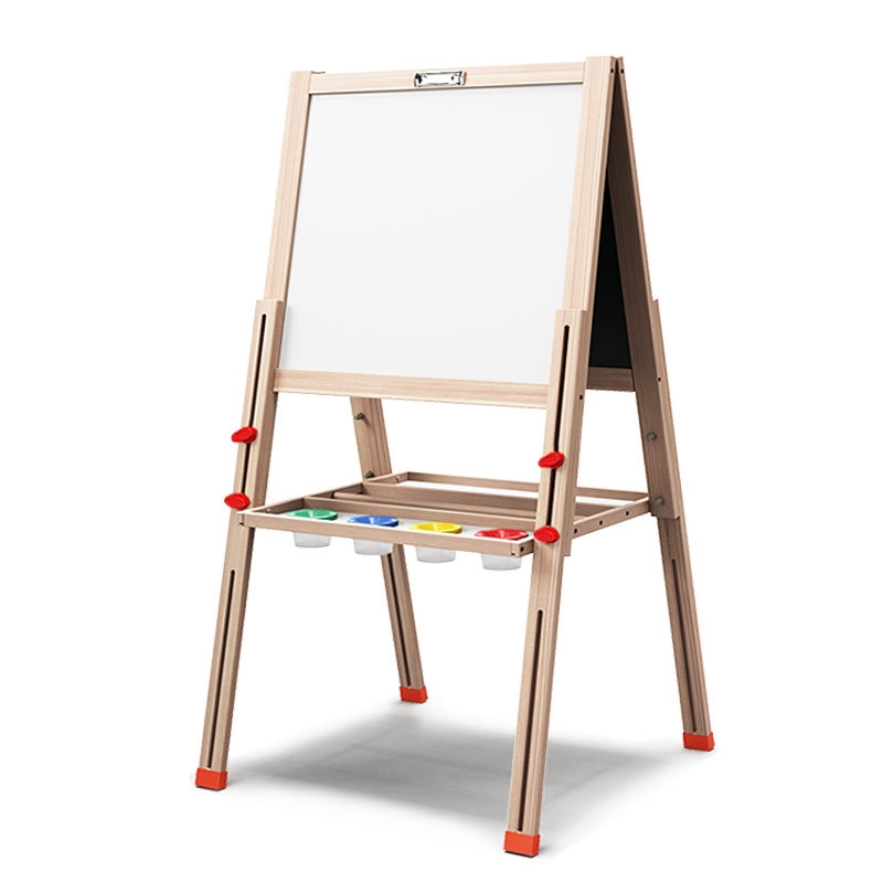 新品儿童画板木支磁性双面w可升降画架写架式小黑板实木制字板