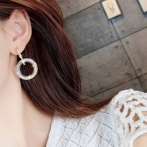 。多个圆圈长款夸张大耳环2020年新款时尚女网红耳钉韩国气耳饰