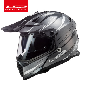 新款ls2摩托车头盔全盔双镜片机车长途超轻摩旅男公路越野拉力盔