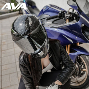 正品AVA闪电黑武士碳纤维摩托车头盔男女全盔夏季机车大码3XL四季