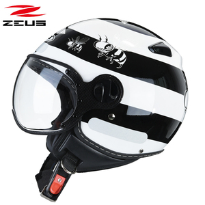 新款ZEUS瑞狮头盔摩托车头盔夏季男女士复古半盔巡航电动车安全帽