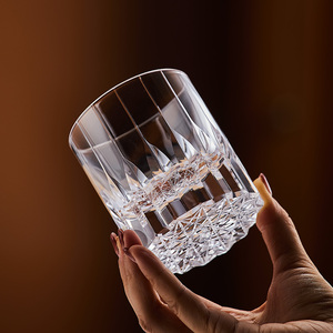 。江户切子威士忌杯酒杯手工雕刻水晶玻璃星芒杯洋酒杯子礼盒套装