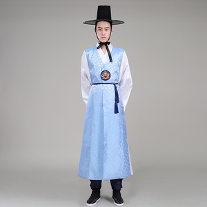2022新款传统韩服男朝鲜族演出服宫廷表演官服舞蹈服男士古装套装