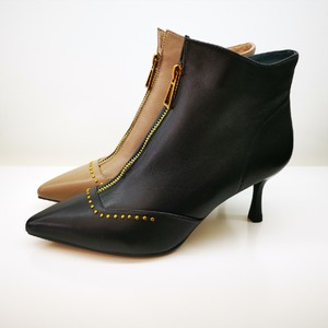 森林公主女靴专柜新款时尚尖头铆钉鞋前拉链短筒靴细高跟踝靴0121