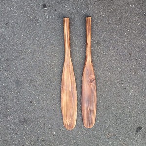 50-90厘米单双手划水桨轮胎内桨木质杉木桐油小型船桨漂流可定制