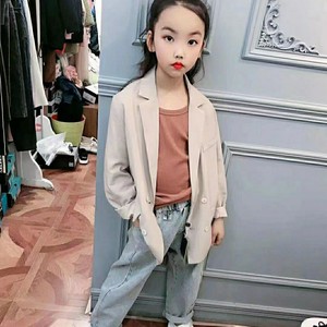 卡拉美童装韩国品牌春夏新款衬衫儿童嘻哈风格工装个性纯色拼接款