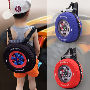 个性儿童书包汽车轮胎韩版旅行双肩背包3D创意幼儿园书包男孩书包