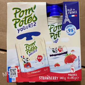 法国进口Pom’Potes法优乐风味酸奶4袋1盒巴氏杀菌热处理吸吸乐