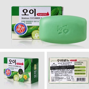 韩国进口吴琼花黄瓜香皂 去黑头收缩毛孔淡斑 洁面皂 100G