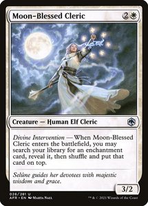 万智牌 英文 月神祝佑的牧师 被遗忘国度 Moon-Blessed Cleric