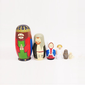 六层三面国王俄罗斯套娃木质工艺品家居摆饰摆件儿童玩具生日礼物