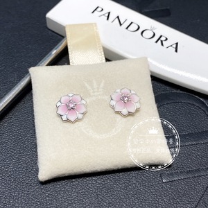 现货 潘多拉PANDORA专柜正品 925银 木兰花耳钉290739pcz