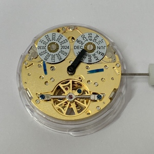 手表配件国产上海多功能自动机械机芯万年历裸摆轮仿陀飞轮五六针