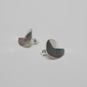 煤炭的盒子原创设计手工定制足银复古耳钉小圆创意个性独特纯银