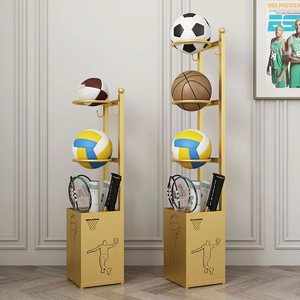 篮球足球收纳架框靠墙家用儿童运动器材置物架乒乓球拍摆放球架子