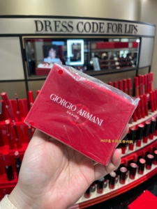 十七年老店*Armani阿玛尼限量版高定红绒面口红包卡 零钱包化妆包