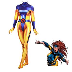 3D数码印花电影X-MEN X-战警凤凰女cosplay连体全包紧身衣服装