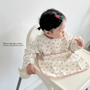 upupfour自制韩国宝宝吃饭罩衣防水围兜儿童长袖婴幼儿防脏反穿衣