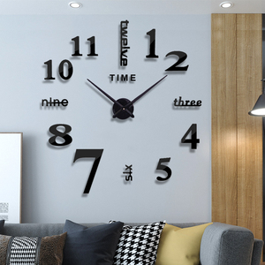 挂钟钟表欧式简约diy创意挂钟居家装饰大数字时尚艺术墙贴钟表