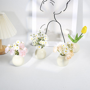 迷你陶瓷小花瓶仿真花假花房间装饰桌面装饰摆件拍照装饰氛围道具