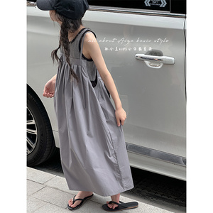 韩国童装两件套女童套装夏装儿童背心裙连衣裙子2024新款吊带裙潮