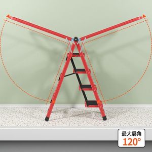 置地梯子晾衣架多功能两用免安装可折叠三四五步踏板梯子晾衣架梯