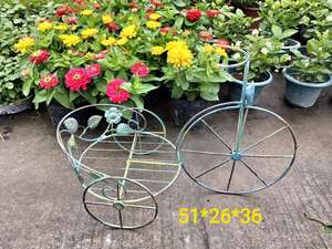 桌面式复古做旧三轮自行车花架庭院阳台花盆架