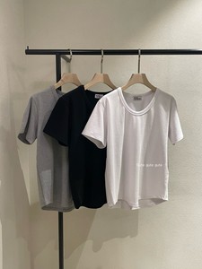 POST MODERN 韩国代购 24ss夏季 基础百搭 圆领纯色棉质短袖T恤女