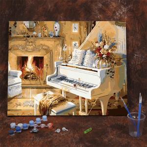 diy数字油画油彩画客厅卧室风景抽象人物花卉填色手绘装饰画钢琴