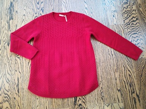 100%山羊绒  春竹SpringBamboo女式正红色羊绒套衫 圆领加厚保暖