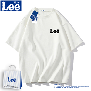 Lee Teim联名夏季t恤半袖上衣男女潮流圆领体恤短袖宽松情侣夏装