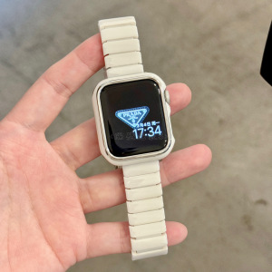 细陶瓷适用苹果手表带Apple watch9一株蝴蝶扣iwatch87SE高级百搭