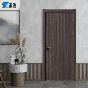 圣象木门现代简约实木复合门平板门套装门静音免漆木门环保MQ001