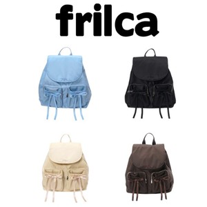 正品代购 frilca 韩国小众丝带蝴蝶结双肩包字母LOGO学院风通勤